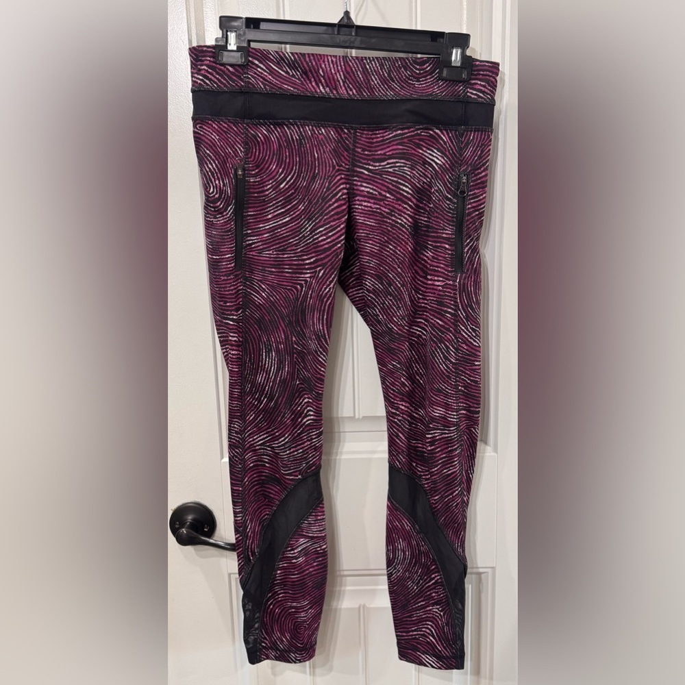 Lululemon Seawheeze Inspire 7/8 Tights Leggings "Who Done It" Regal Plum/Black